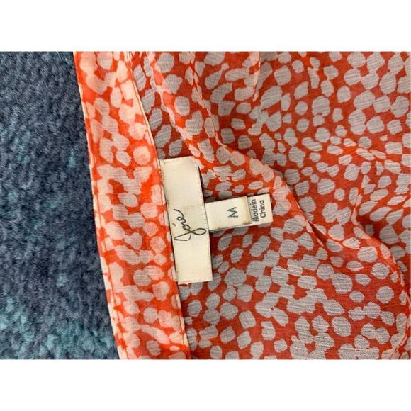 Joie Women's Orange V-Neck Chiffon 3/4 Sleeve Blouse Size Medium - Picture 5 of 5